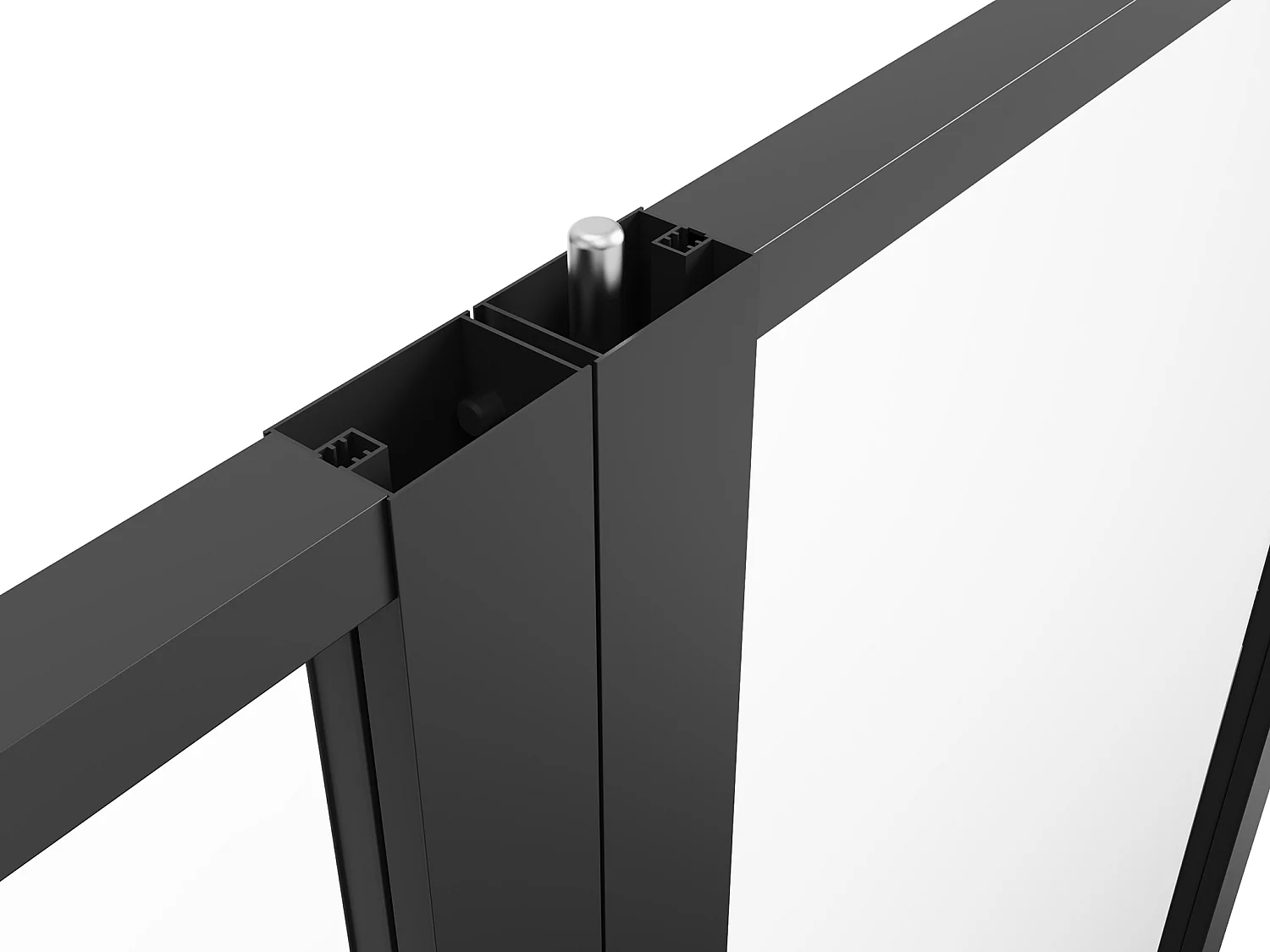 Bloc porte réversible à deux battants en aluminium et verre trempé - 2 x H204 x L83 cm - Noir - LOXTON