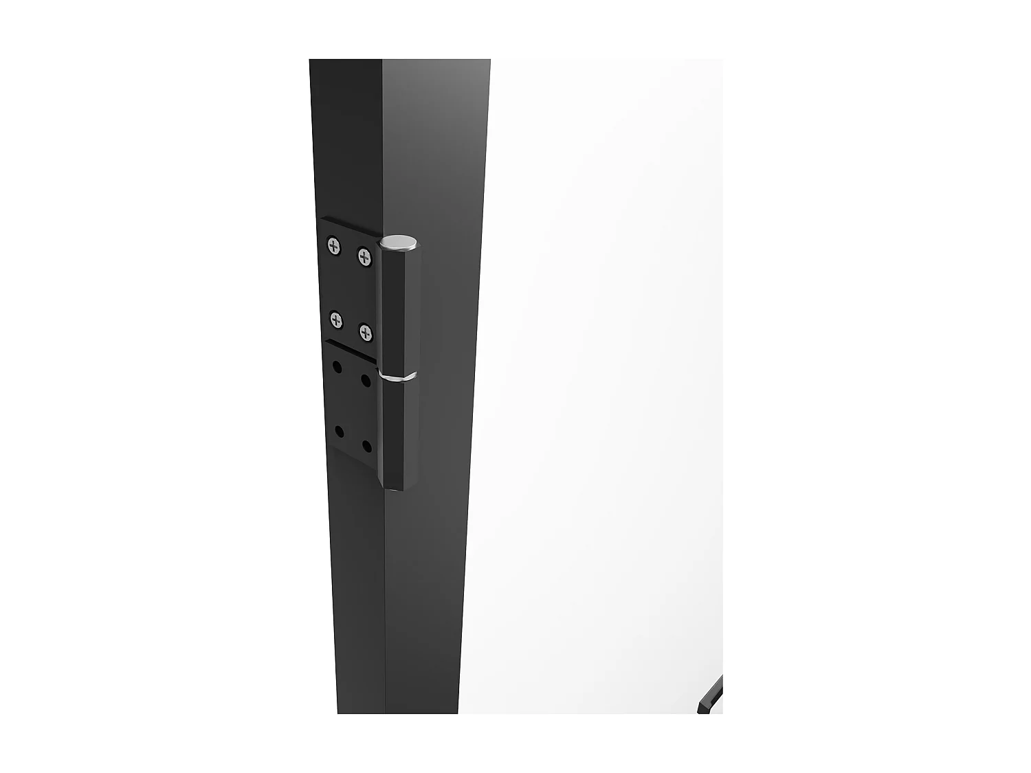 Tür-Set - zwei Flügel - wendbar - Aluminium & Sicherheitsglas - 2 x 204 x 93 cm - Schwarz - LOXTON