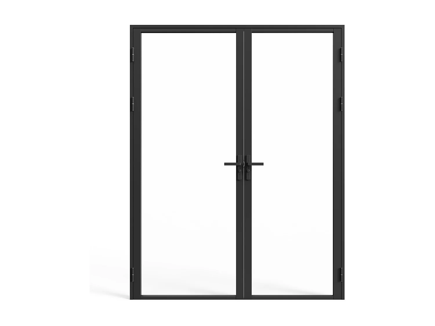 Bloc porte réversible à deux battants en aluminium et verre trempé - 2 x H204 x L93 cm - Noir - LOXTON