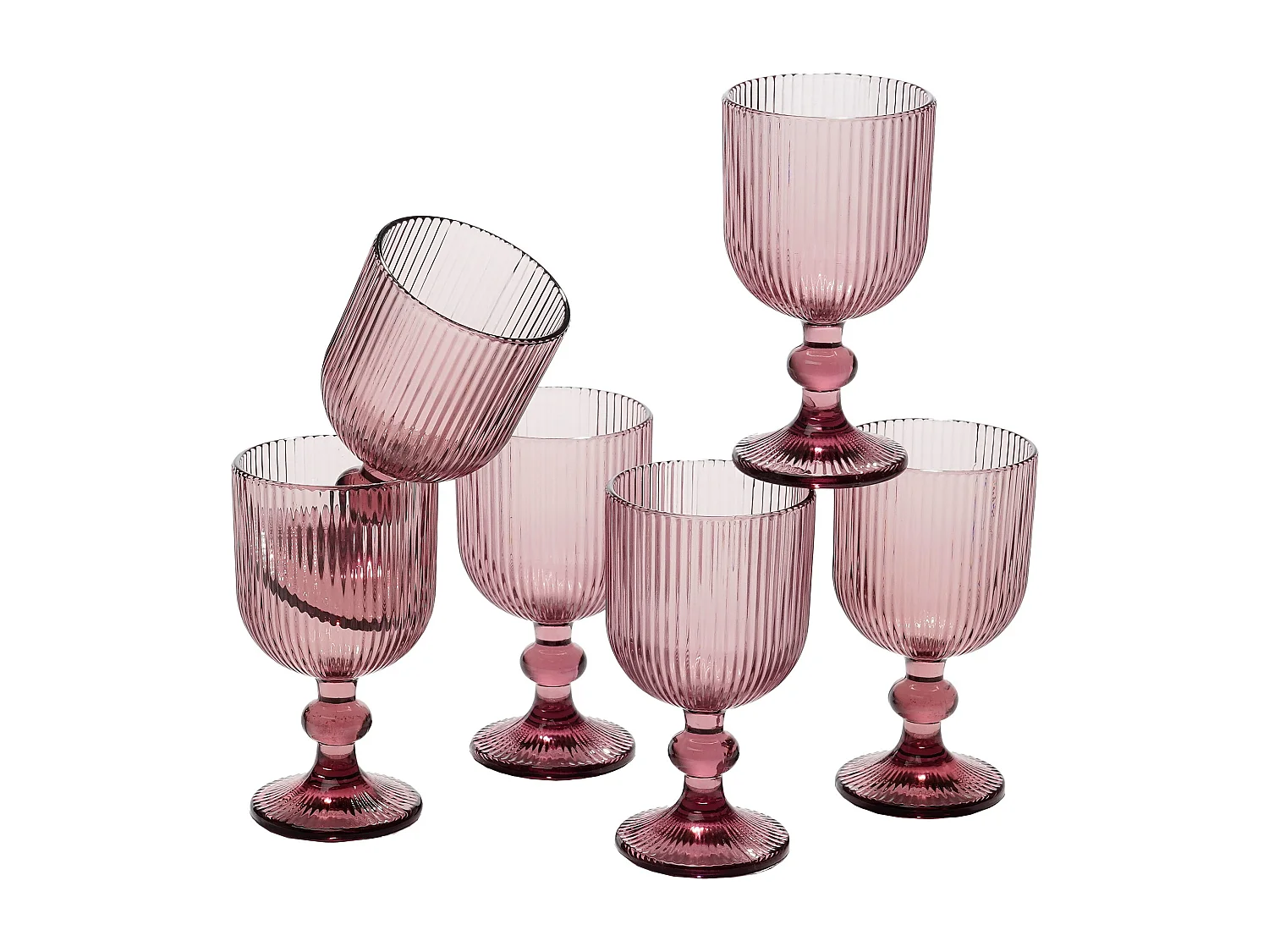 Wijnglas van glas - 8 x 8 x 15 - Paars - MERLOT