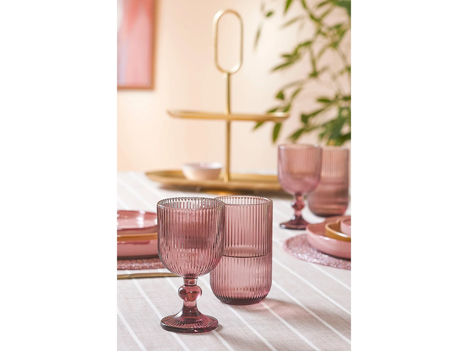 Wijnglas van glas - 8 x 8 x 15 - Paars - MERLOT