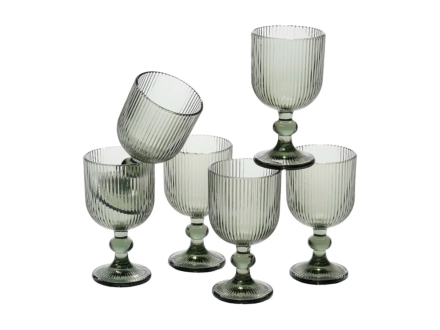 Verre à vin en verre - 8 x 8 x 15 - Gris - MERLOT