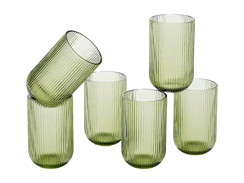 Drinkglas van glas - 8 x 8 x 13 - Lichtgroen - MERLOT