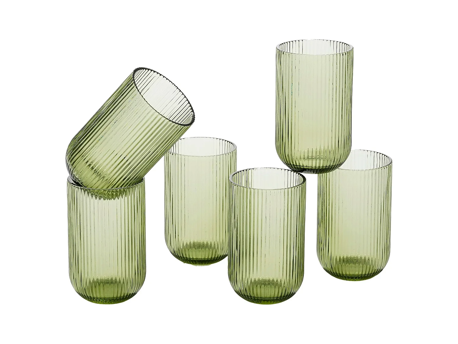 Drinkglas van glas - 8 x 8 x 13 - Lichtgroen - MERLOT