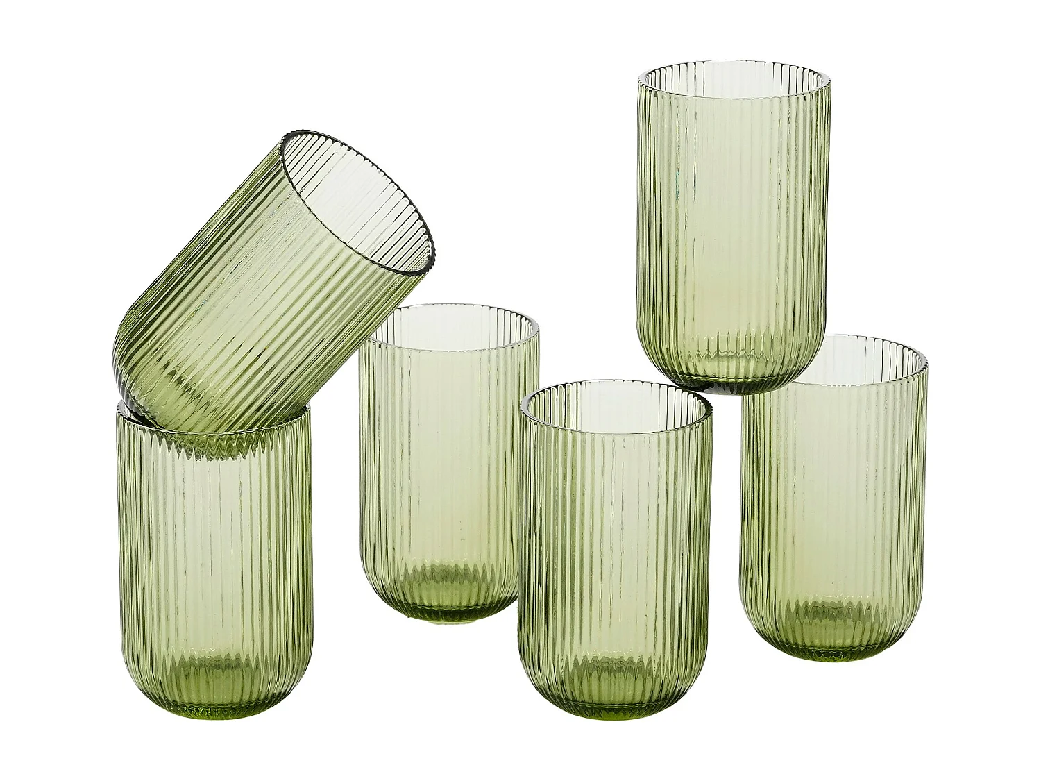 Drinkglas van glas - 8 x 8 x 13 - Lichtgroen - MERLOT