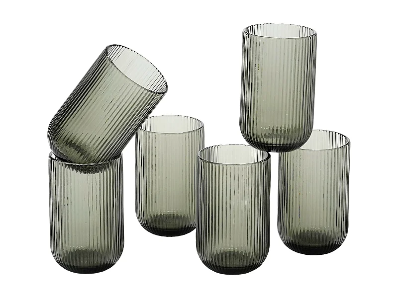 Drinkglas van glas - 8 x 8 x 13 - Grijs - MERLOT