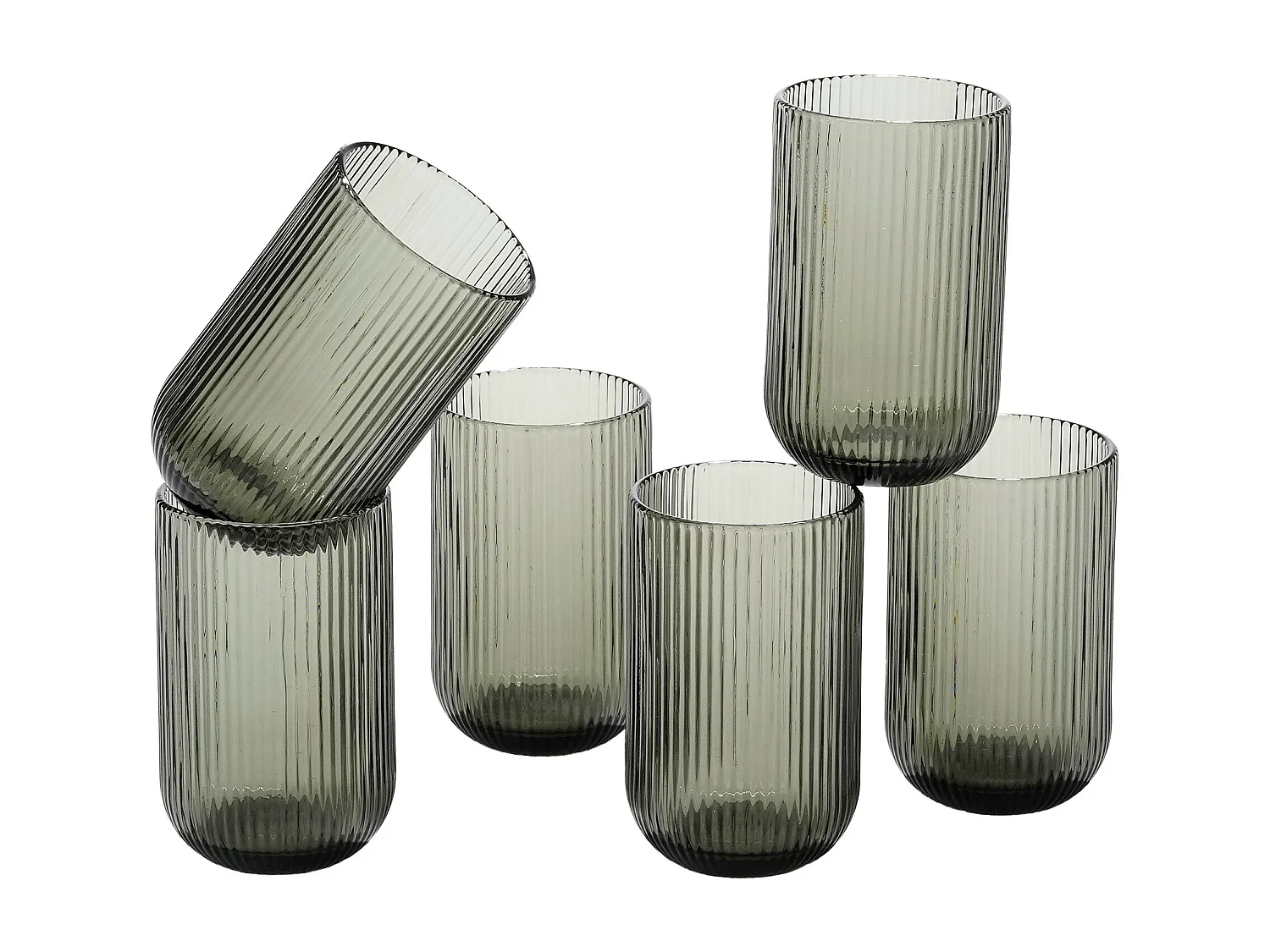 Drinkglas van glas - 8 x 8 x 13 - Grijs - MERLOT