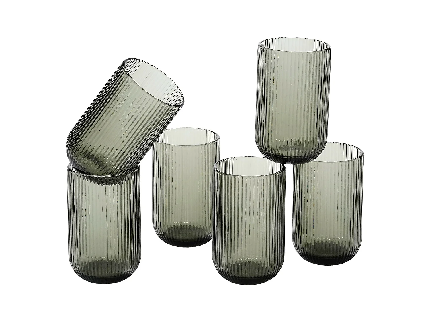 Drinkglas van glas - 8 x 8 x 13 - Grijs - MERLOT