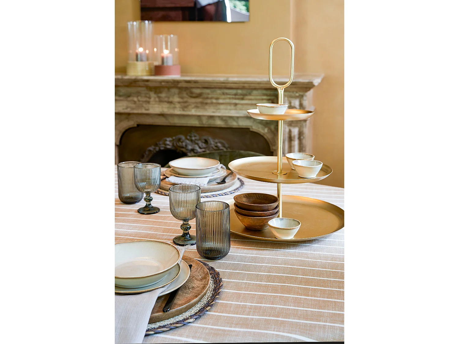 Drinkglas van glas - 8 x 8 x 13 - Grijs - MERLOT