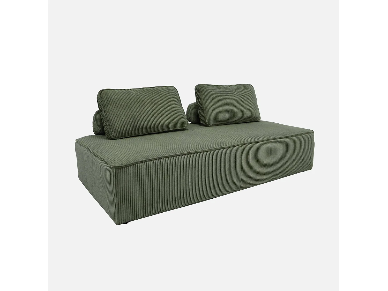 Chauffeuse 2 places pour canapé modulable velours côtelé vert