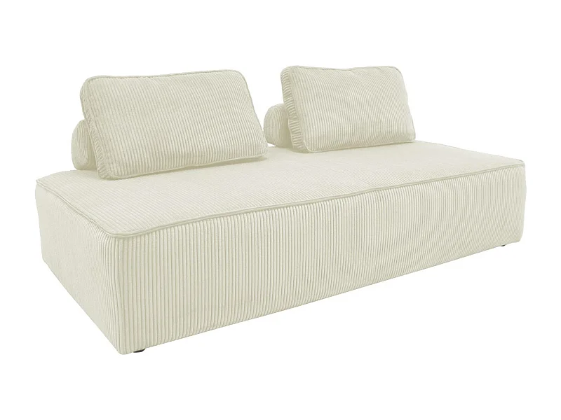 Divano modulare velluto, 2 posti, crema