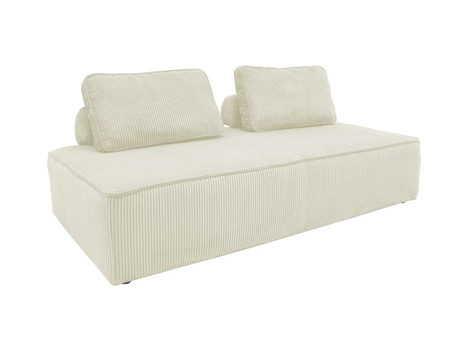 Sofá modular de pana, 2 plazas crema