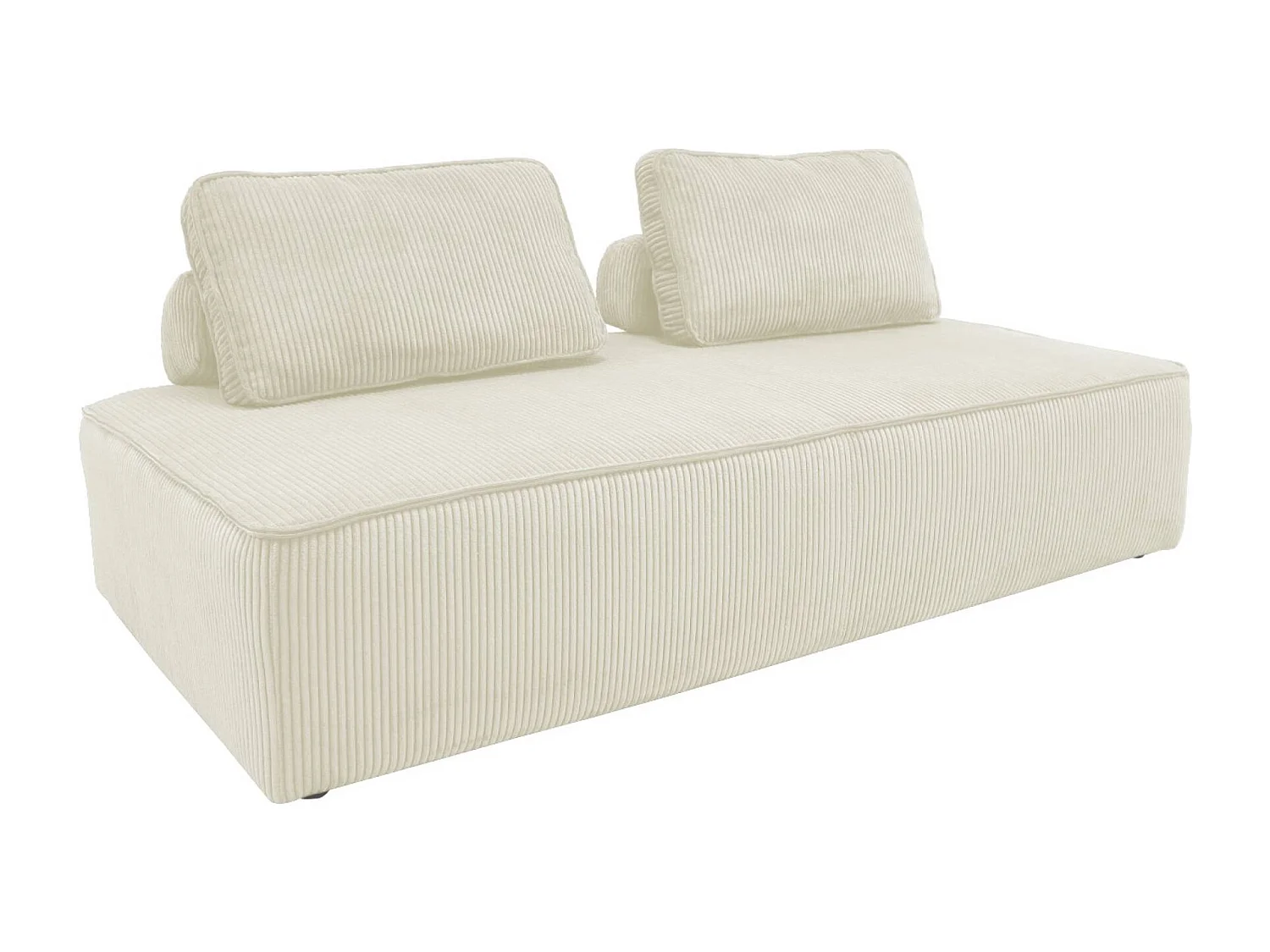 Sofá modular de pana, 2 plazas crema