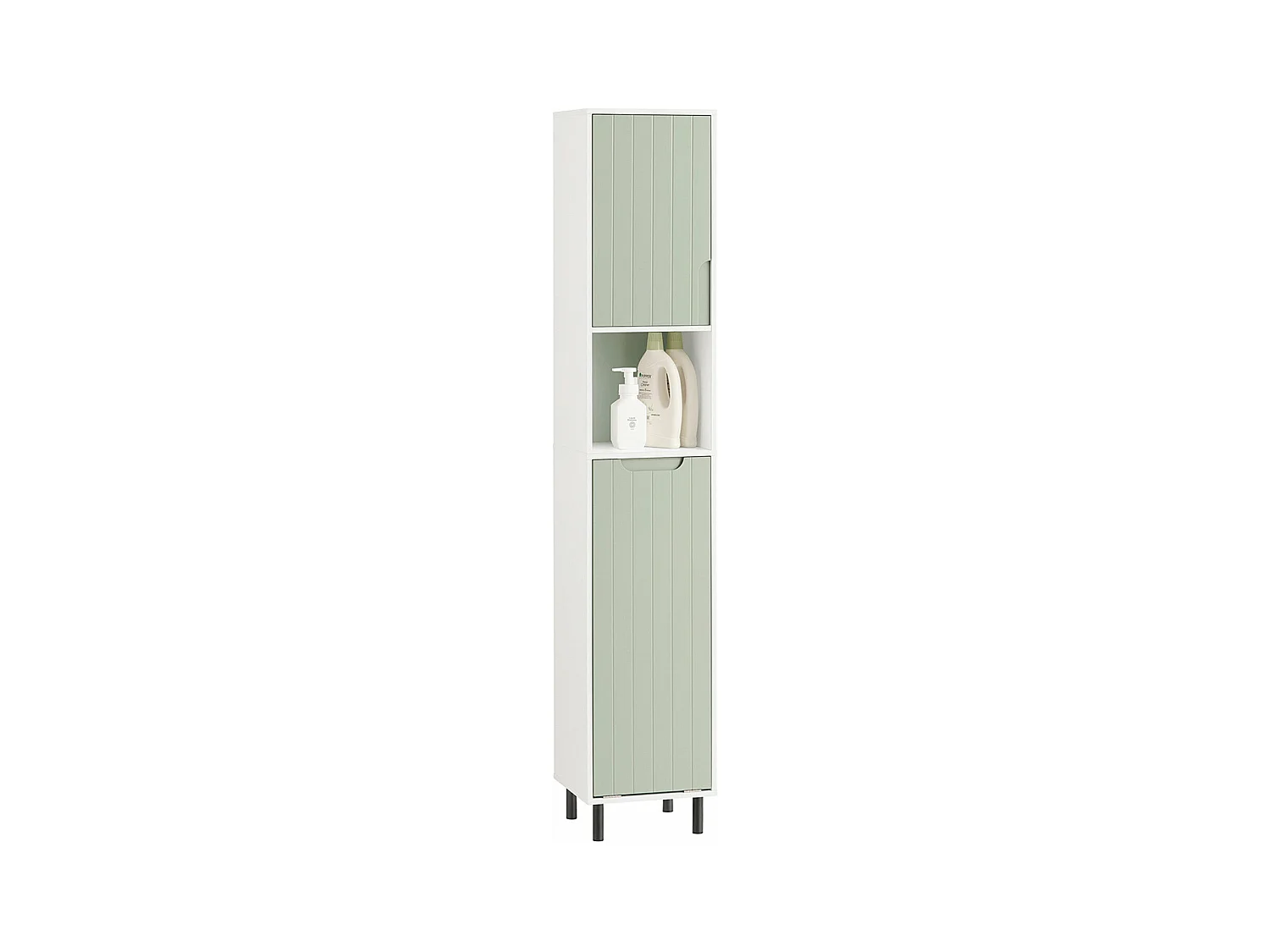 Mueble Columna de Baño con 1 Cesto para Ropa Sucia Armario Alto para de Baño BZR137-GR SoBuy ES