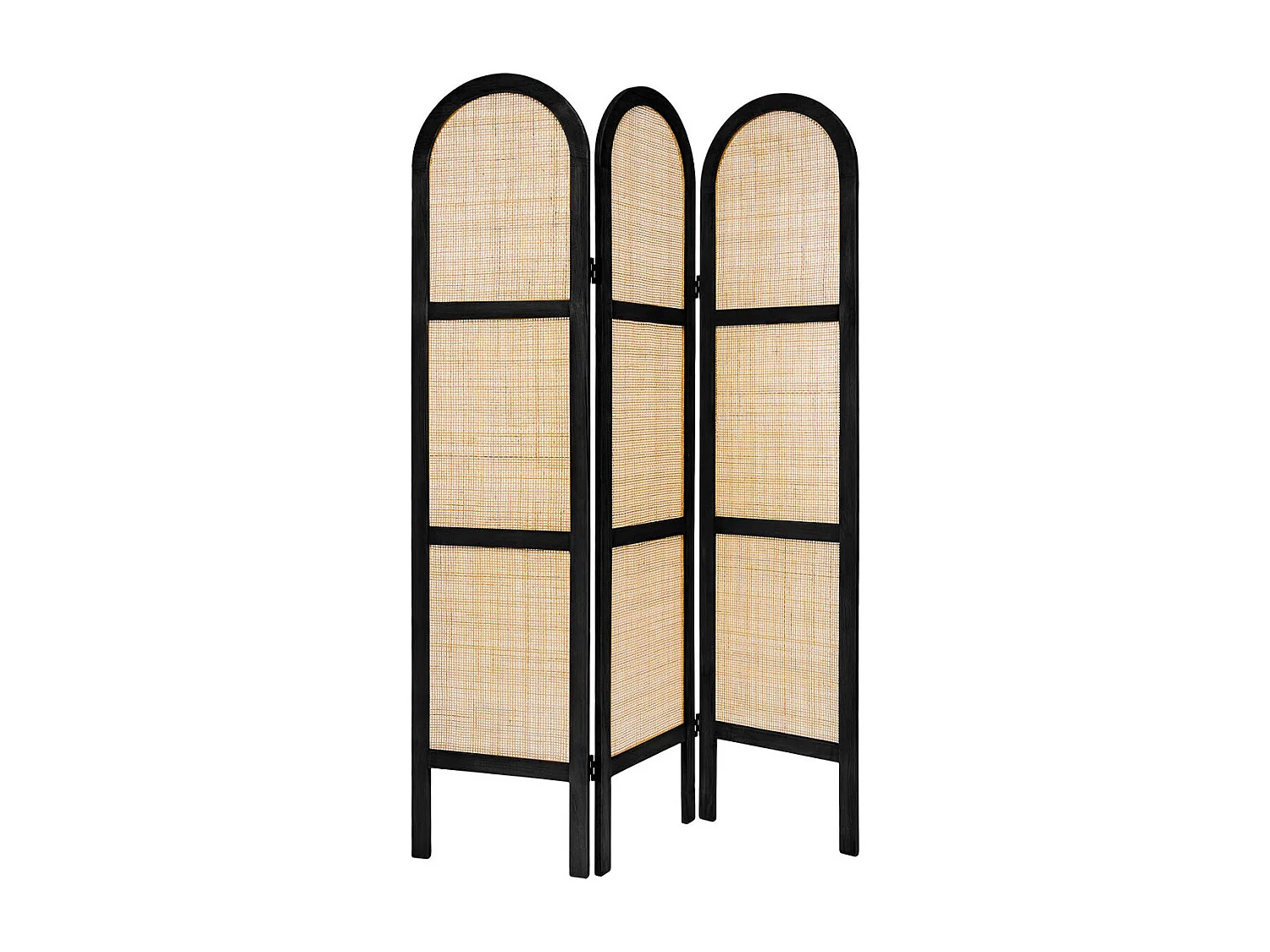 Paravent Déco Cannage "Sana" 120x170cm Noir