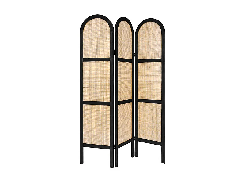 Paravent Déco Cannage "Sana" 120x170cm Noir