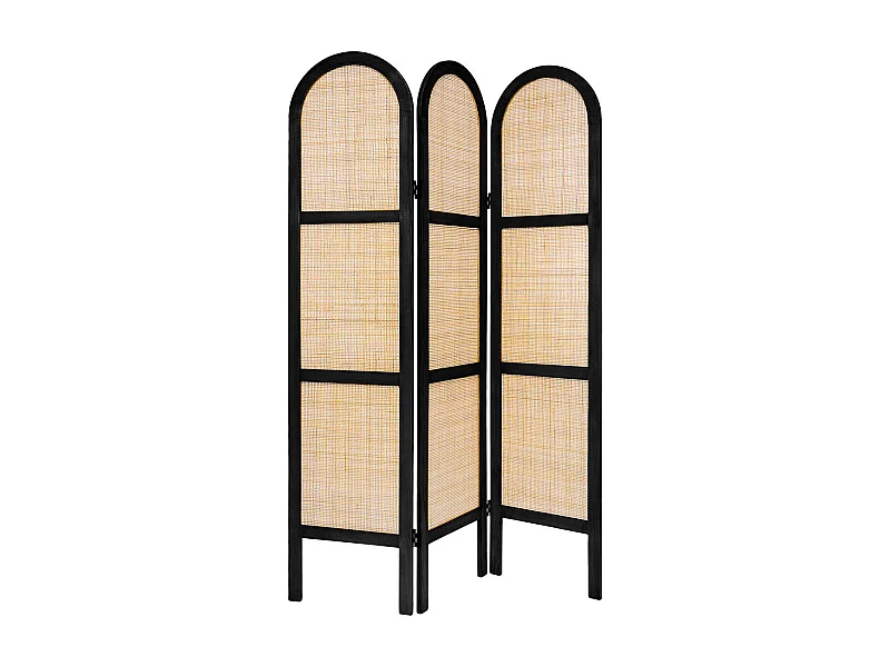 Paravent Déco Cannage "Sana" 120x170cm Noir