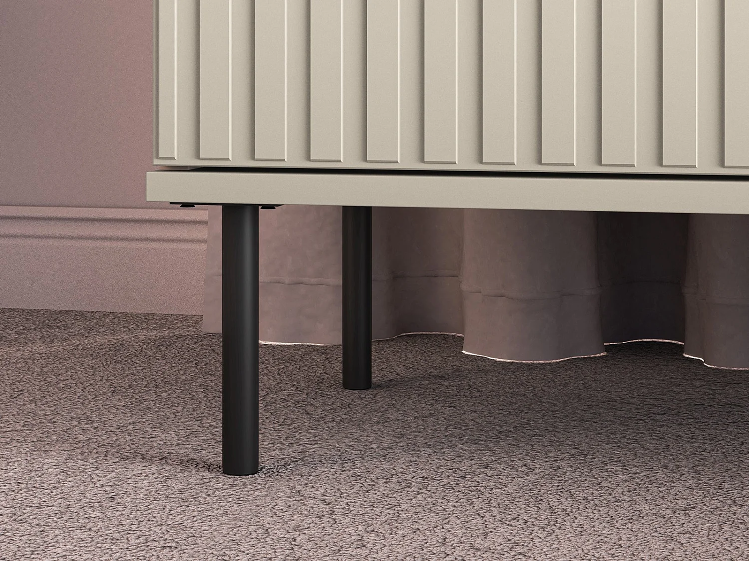 Table de chevet avec tiroir - 50 cm - beige - CALETTO