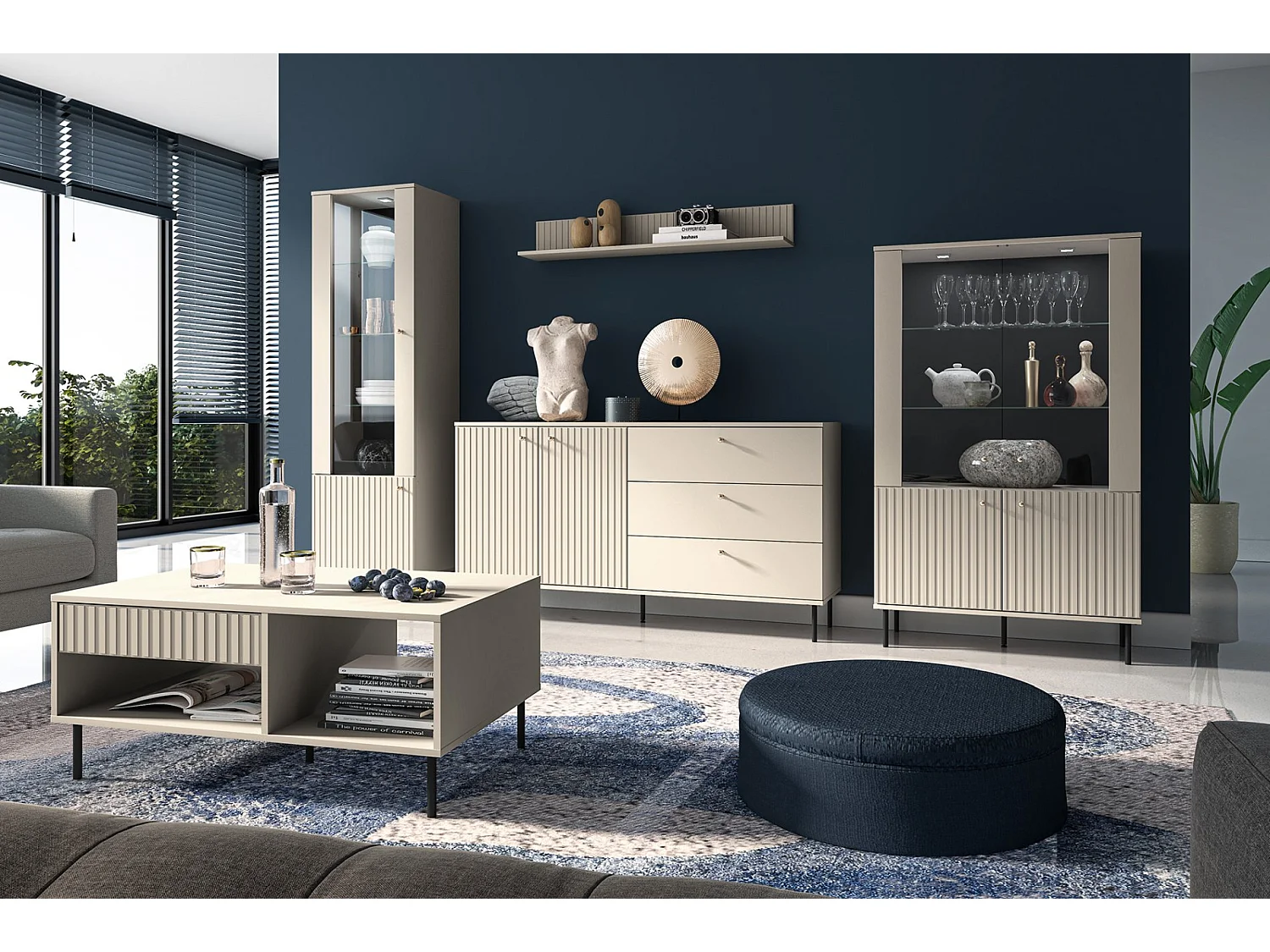 Tavolino da soggiorno rettangolare - 100 cm - Beige - CALETTO