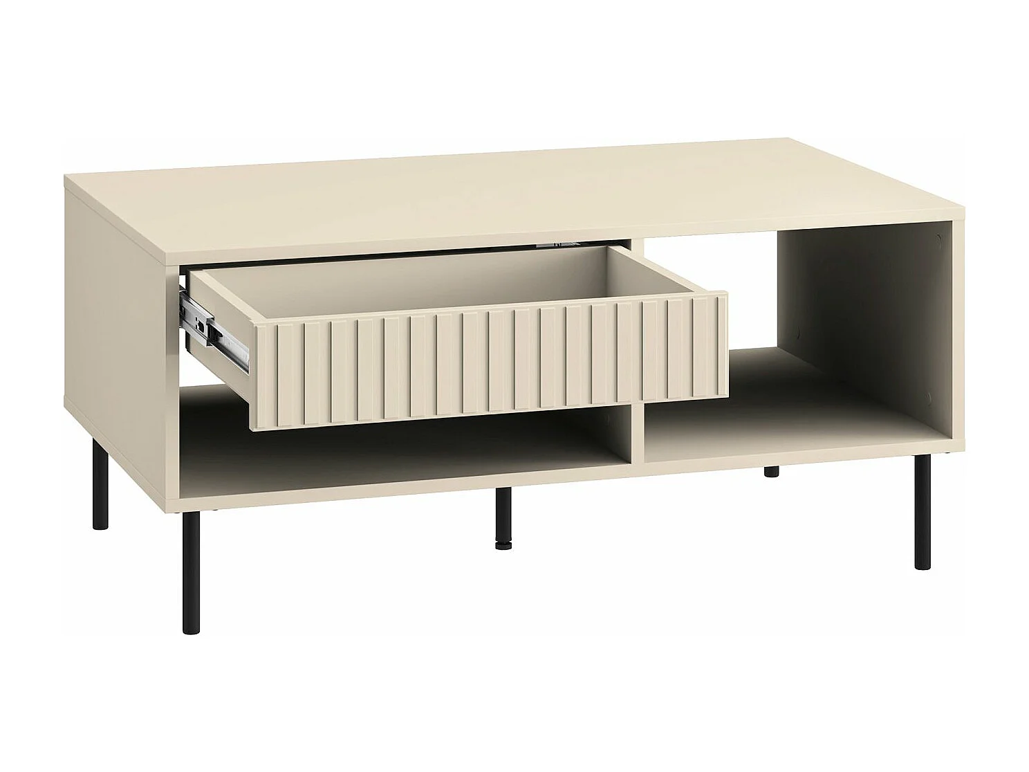 Table basse avec tiroir - 100 cm - beige - CALETTO