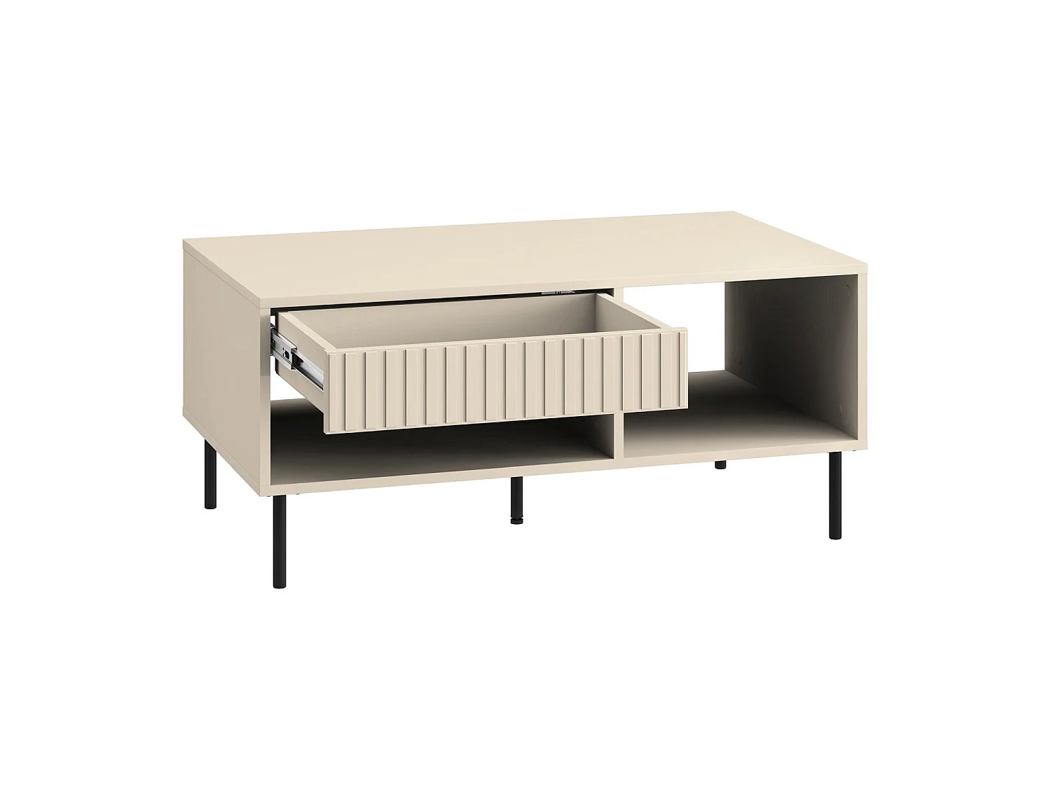 Table basse avec tiroir - 100 cm - beige - CALETTO