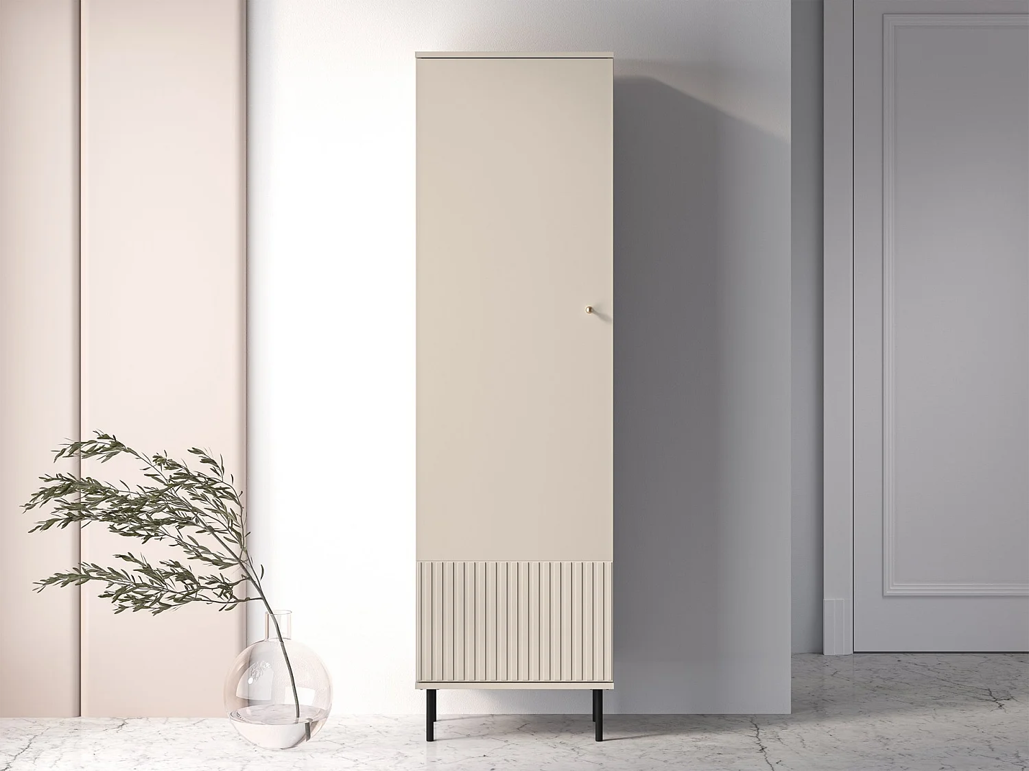 Armoire d'entrée - 55 cm - beige - CALETTO