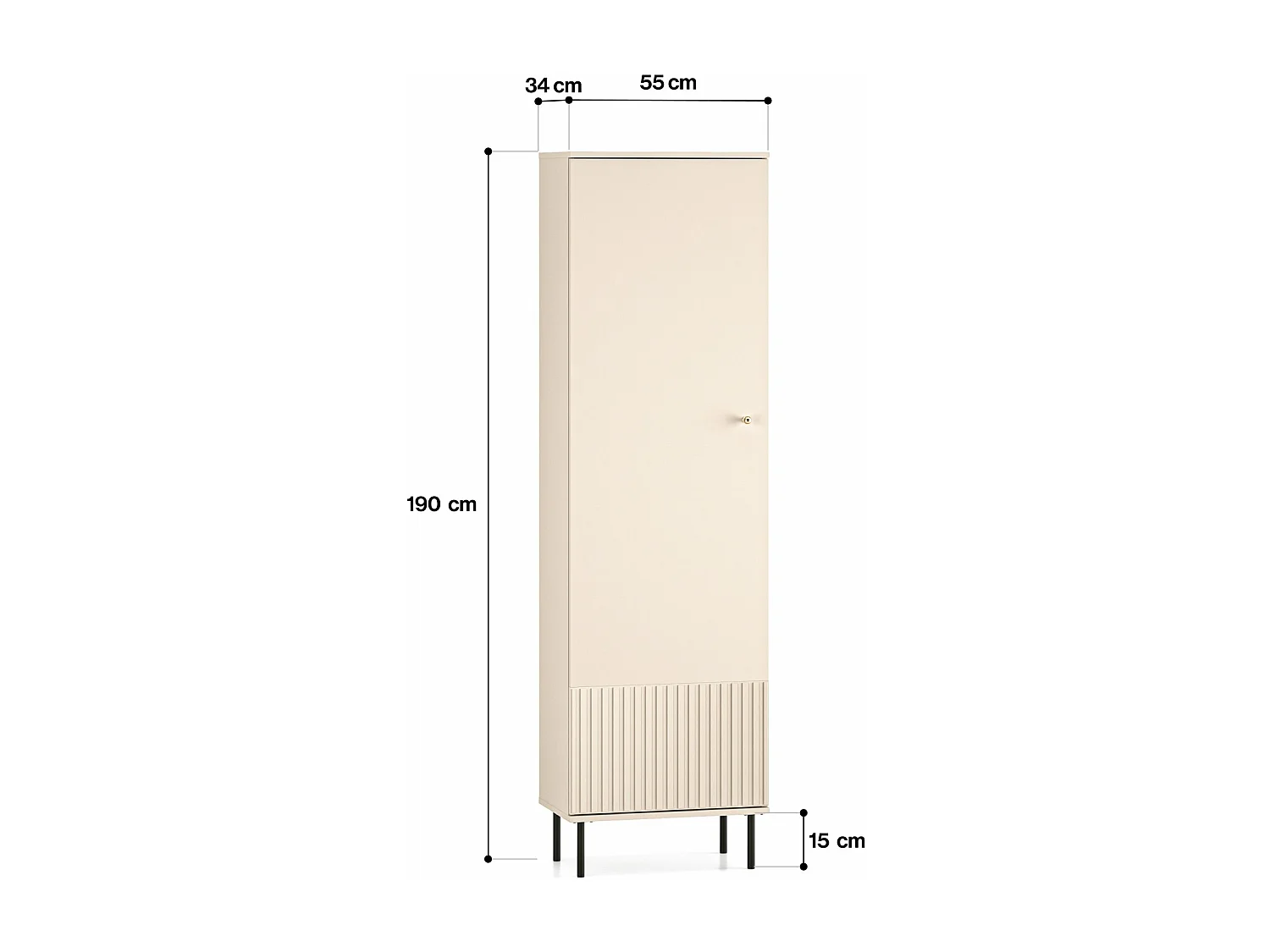 Armoire d'entrée - 55 cm - beige - CALETTO