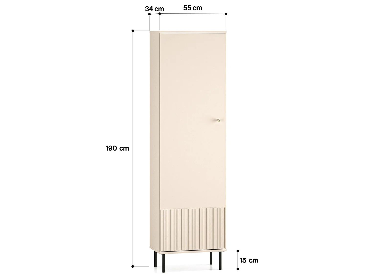 Armoire d'entrée - 55 cm - beige - CALETTO