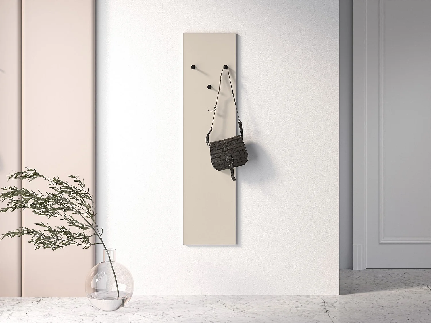 Porte-manteau mural - 34 cm - beige - CALETTO