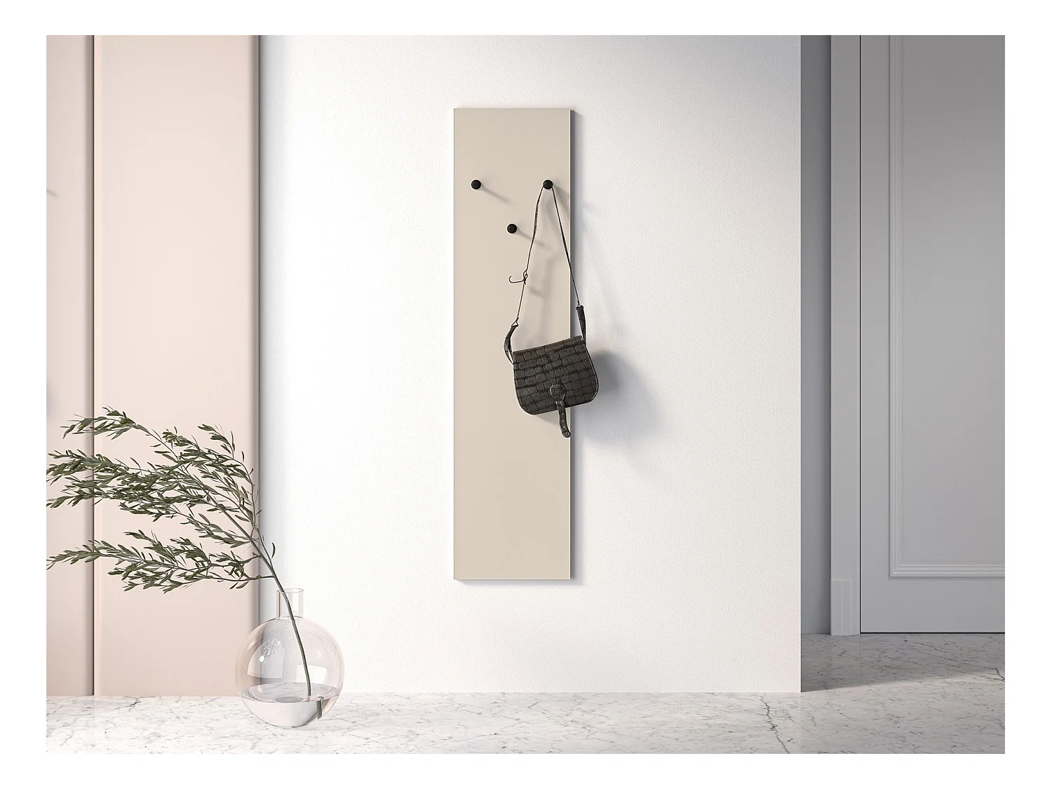 Porte-manteau mural - 34 cm - beige - CALETTO