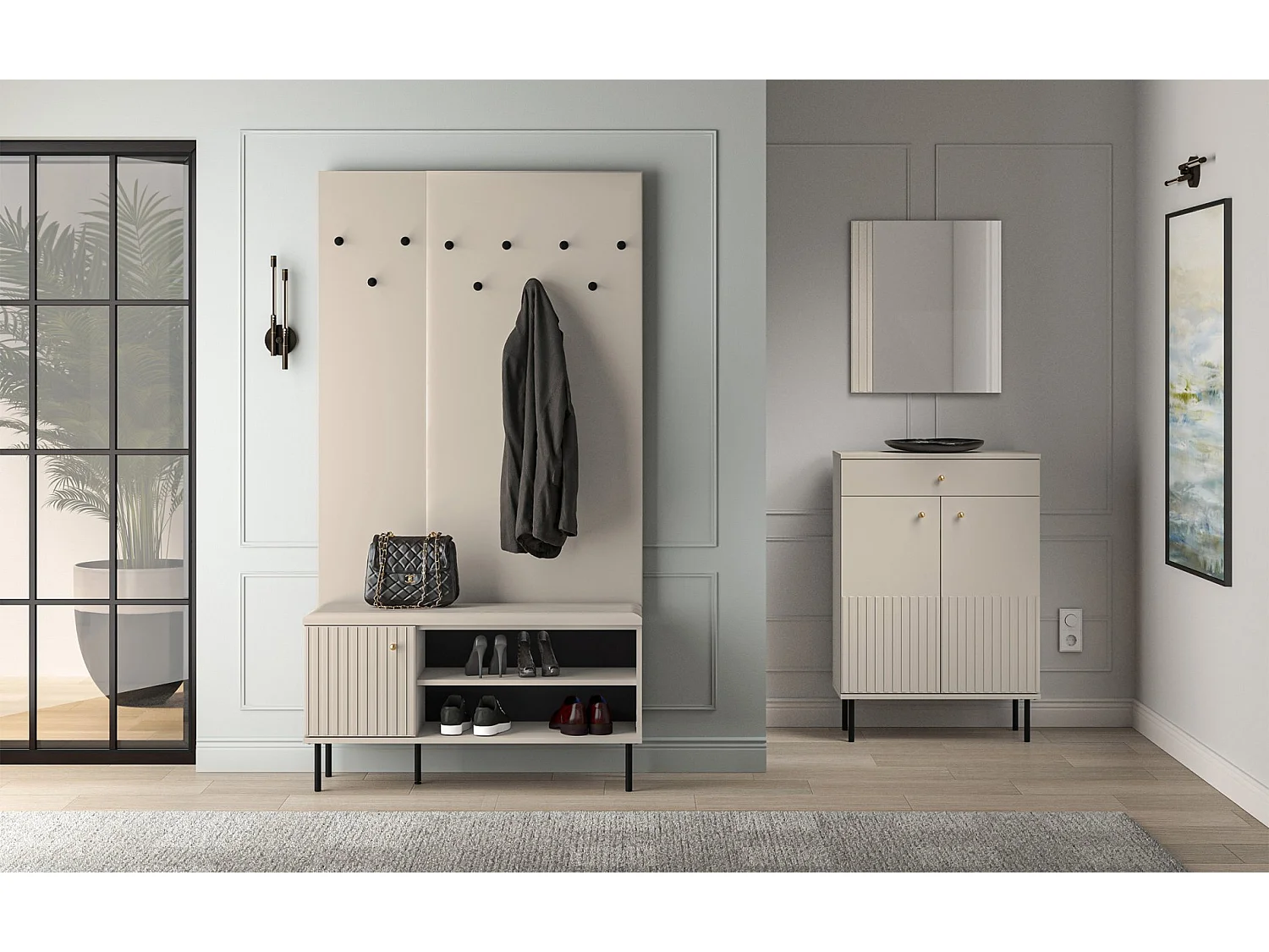 Porte-manteau mural - 34 cm - beige - CALETTO