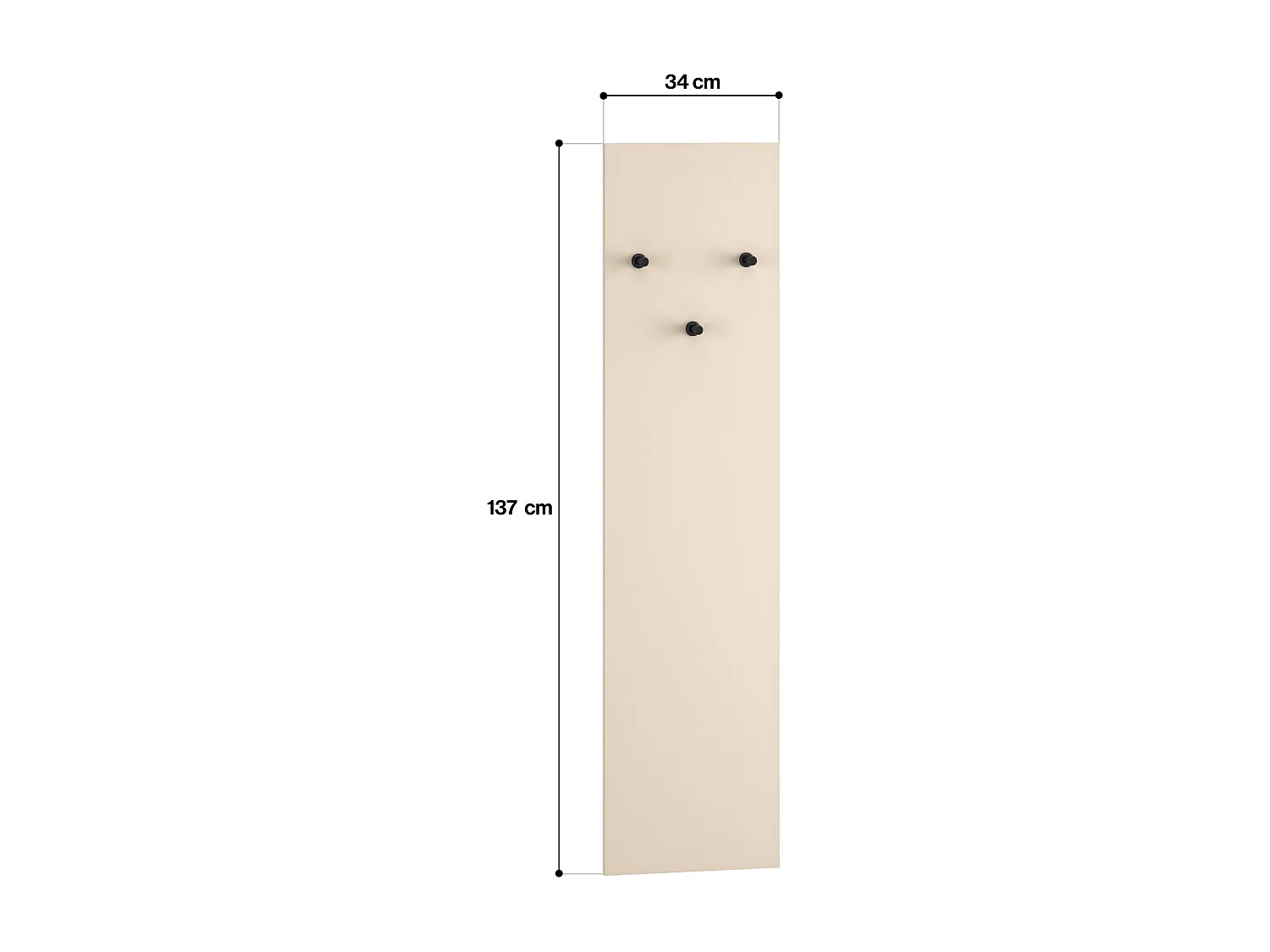 Porte-manteau mural - 34 cm - beige - CALETTO