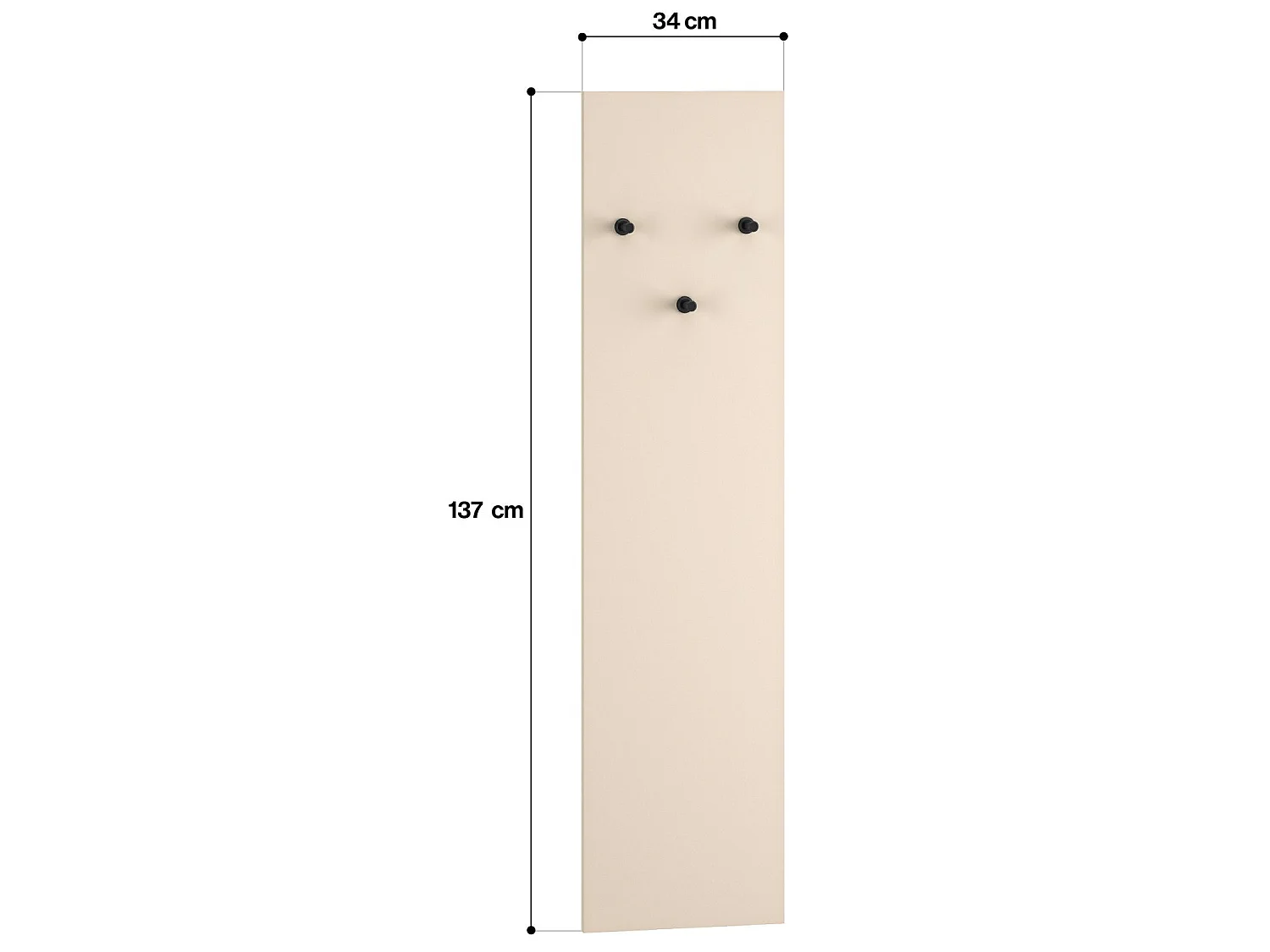 Porte-manteau mural - 34 cm - beige - CALETTO