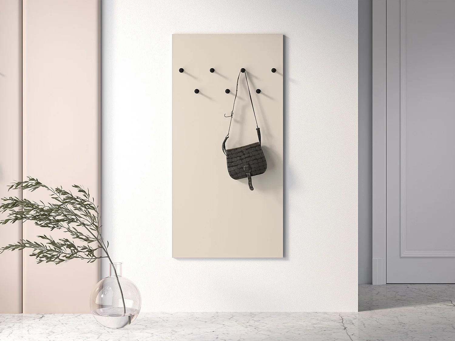 Porte-manteau mural - 68 cm - beige - CALETTO