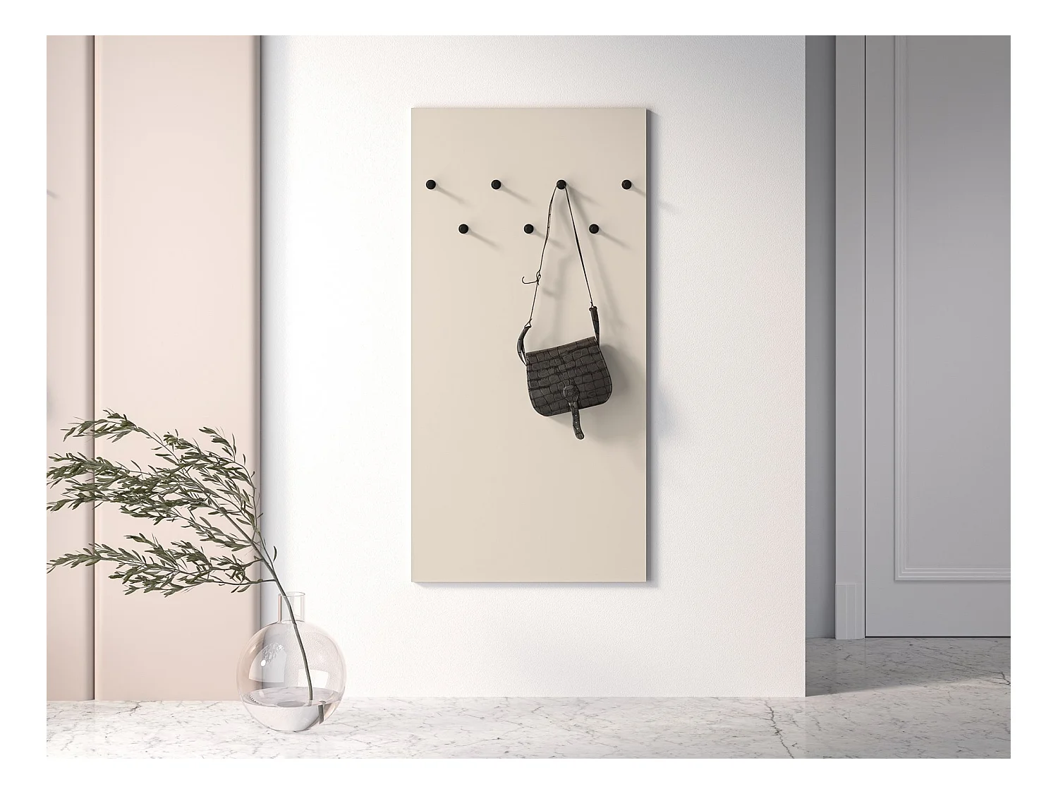 Porte-manteau mural - 68 cm - beige - CALETTO