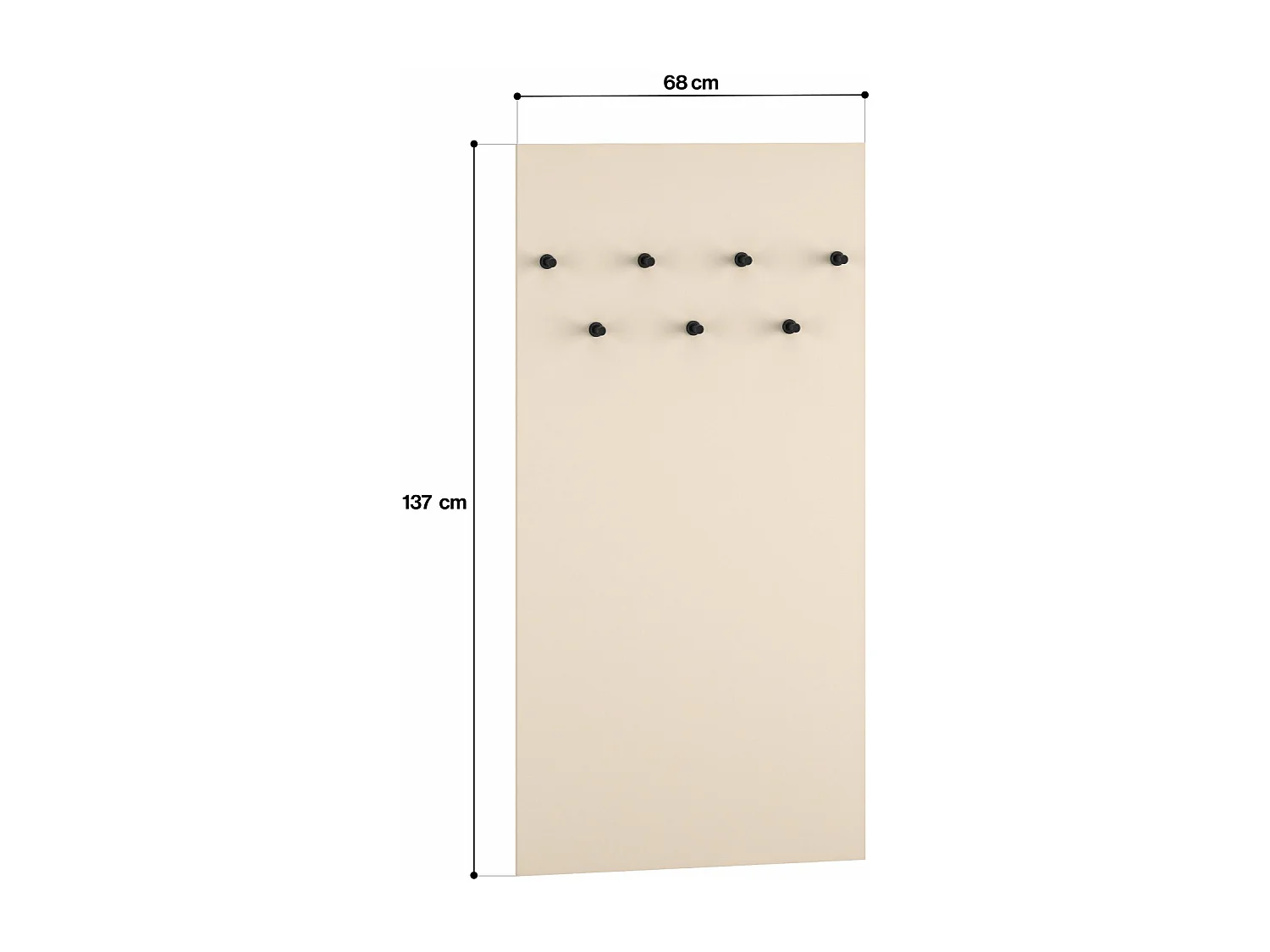 Porte-manteau mural - 68 cm - beige - CALETTO