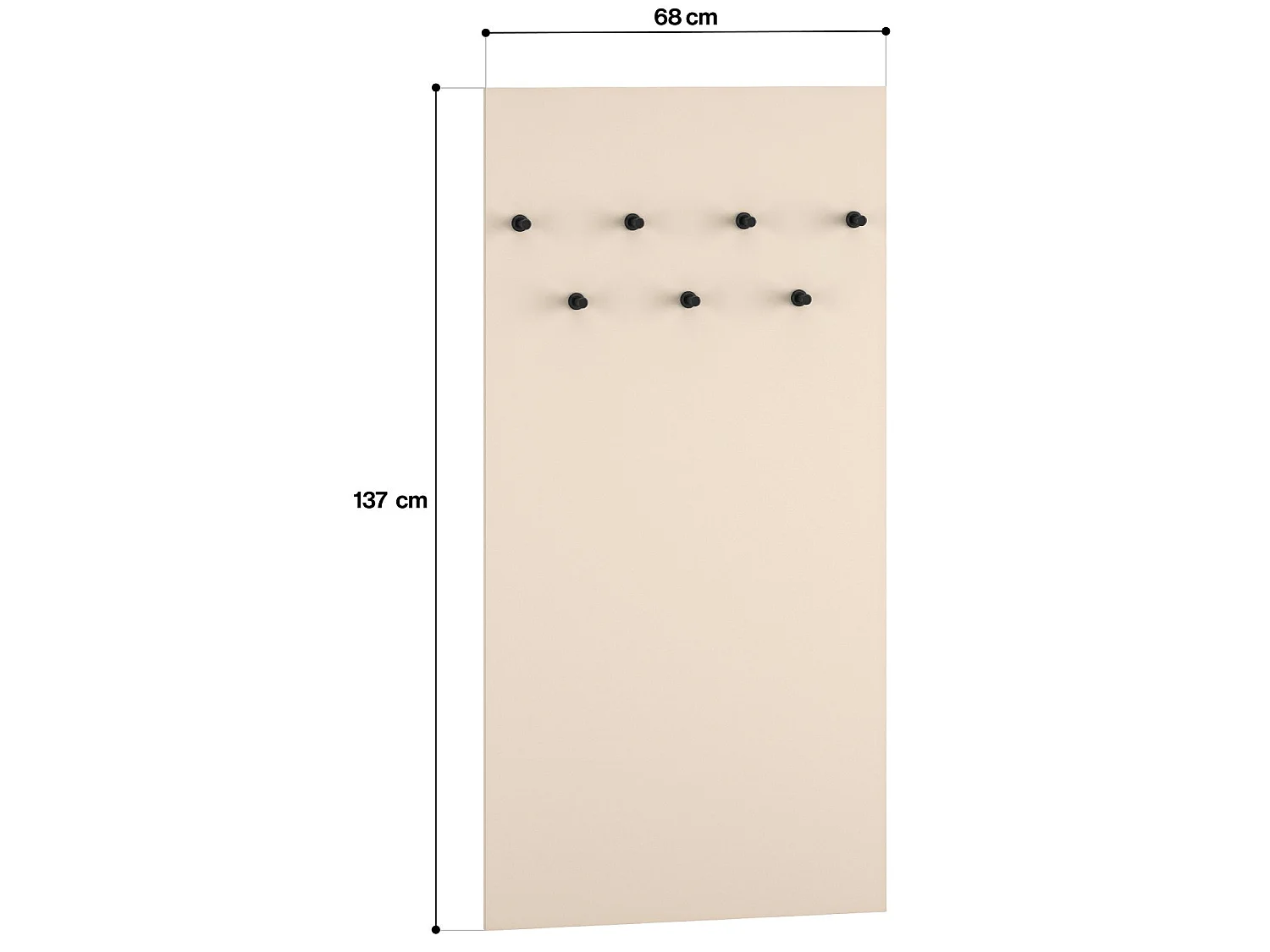 Wandkapstok - 68 cm - beige - CALETTO