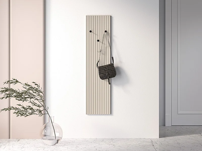 Porte-manteau mural avec lamelles - 34 cm - beige - CALETTO
