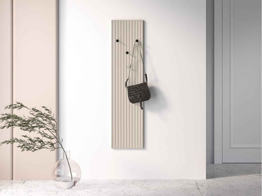 Perchero de pared con listones - 34 cm - beige - CALETTO