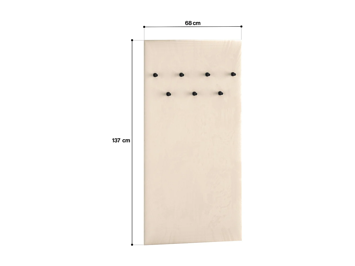 Gevoerde wandkapstok - 68 cm - beige - CALETTO