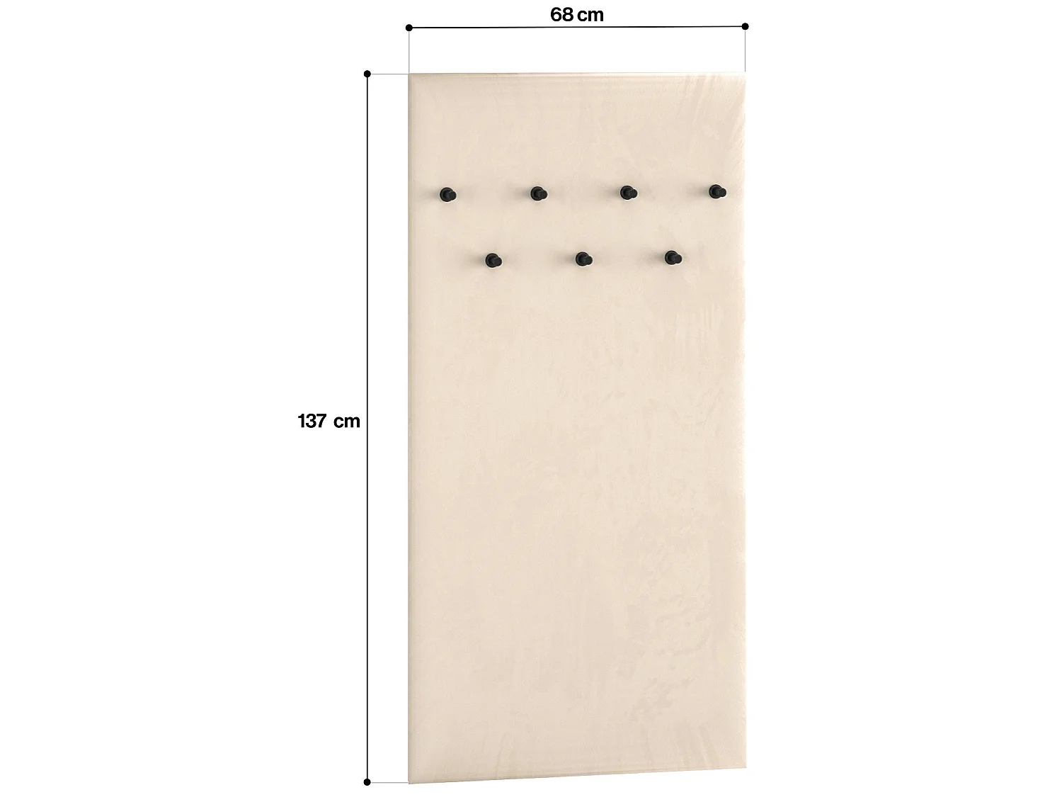 Porte-manteau mural rembourrée - 68 cm - beige - CALETTO
