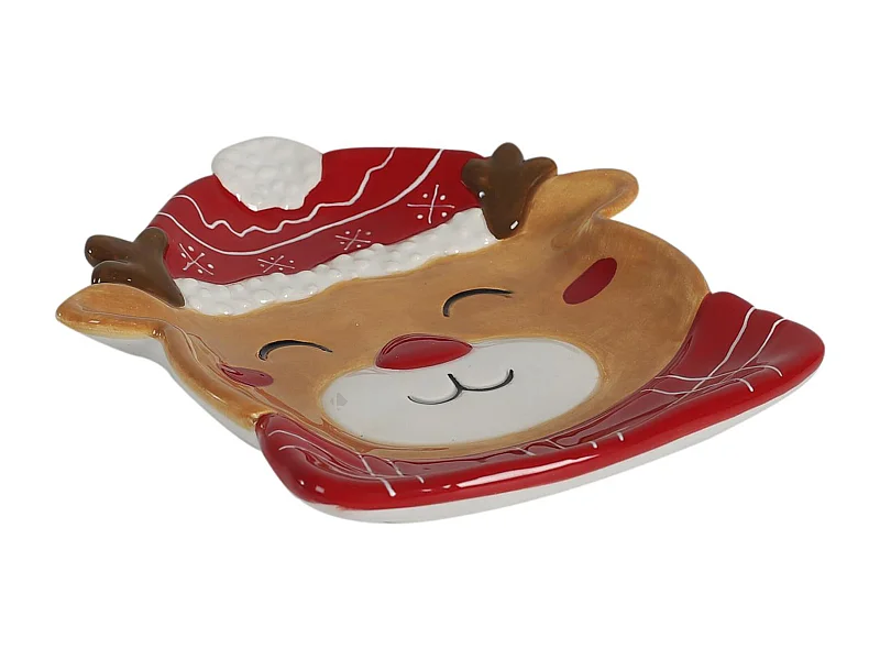 Plat en céramique collection CHRISTMAS TIME modèle renne de noel