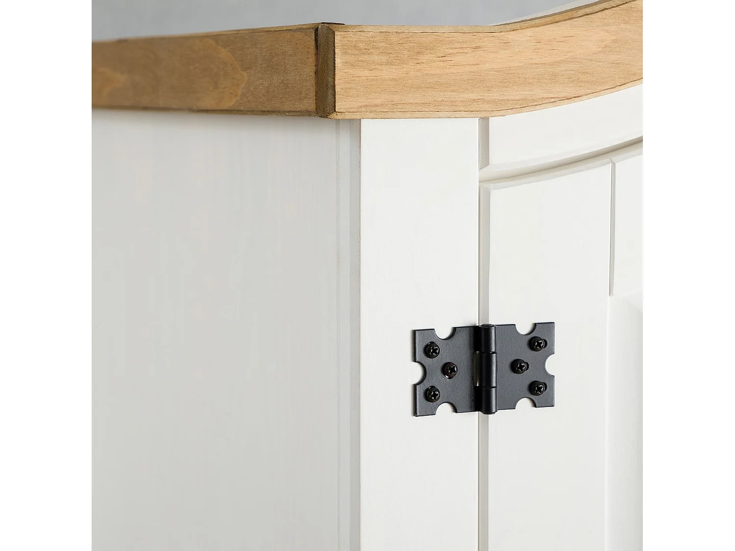 Armoire CAMPO 2 portes 1 tiroir pin massif blanc/naturel 100 x 190 x 51 cm - armoire pour vêtements avec tringle, style cottage