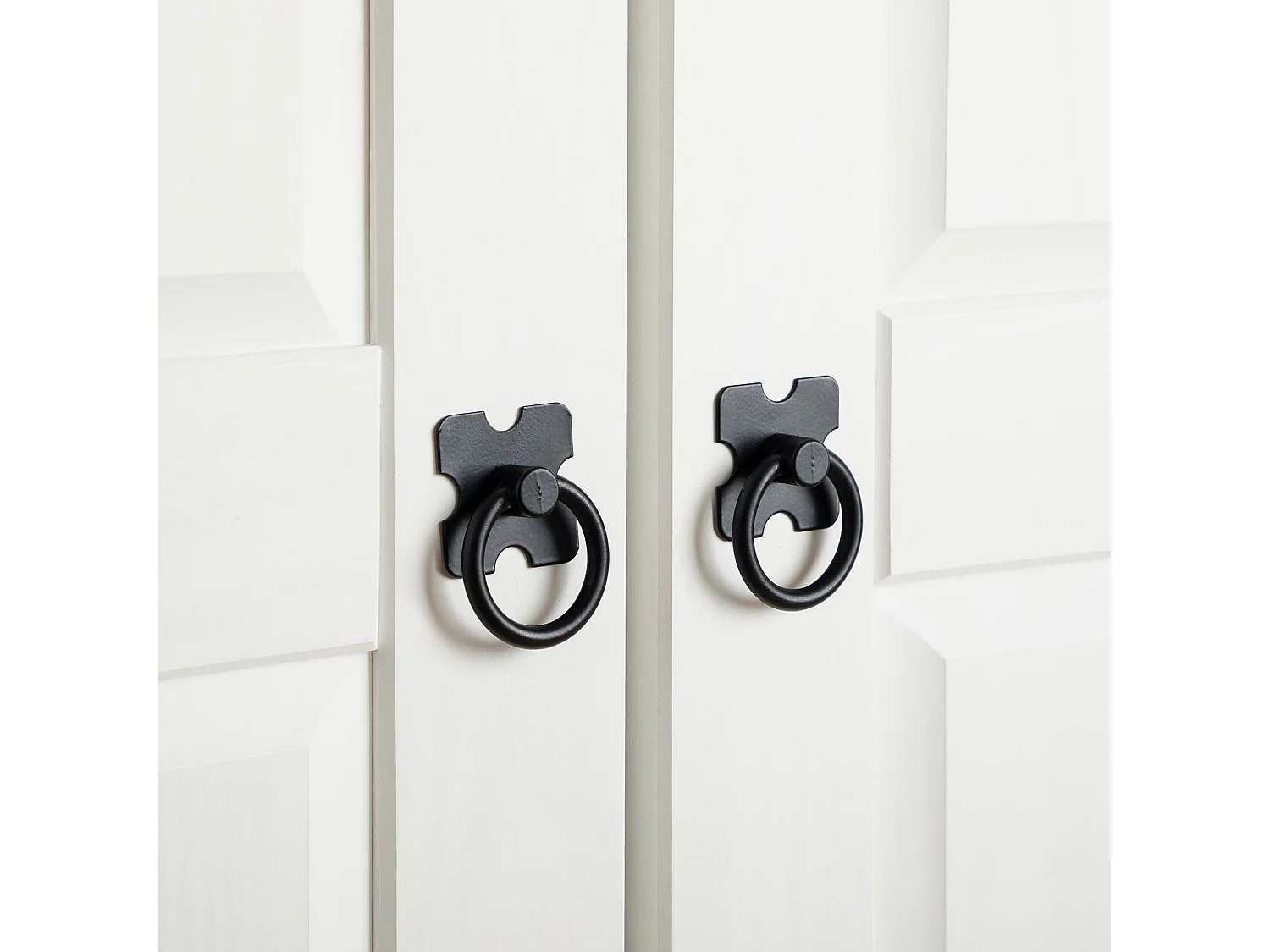 Armoire CAMPO 2 portes 1 tiroir pin massif blanc/naturel 100 x 190 x 51 cm - armoire pour vêtements avec tringle, style cottage