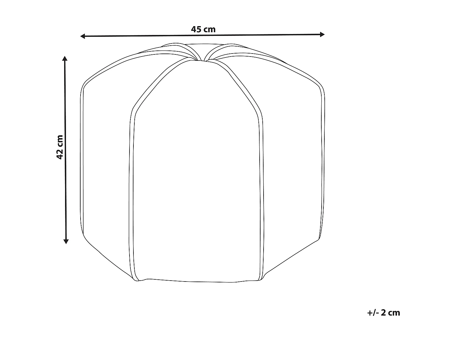 Pouf WISHEK Samtstoff Gelb 45 cm 45 cm 42 cm