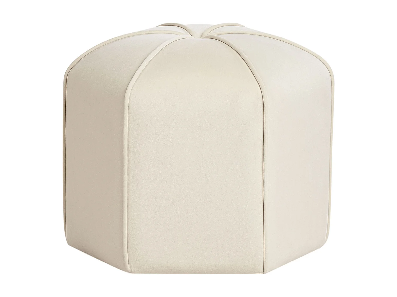 Pouf WISHEK Samtstoff Hellbeige 45 cm 45 cm 42 cm