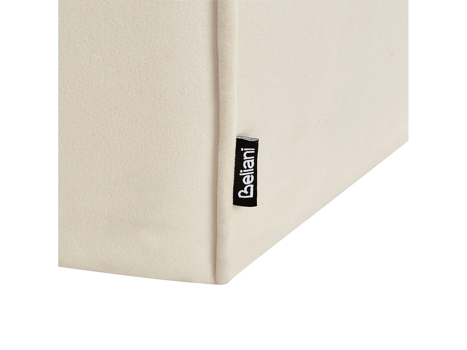 Pouf WISHEK Samtstoff Hellbeige 45 cm 45 cm 42 cm