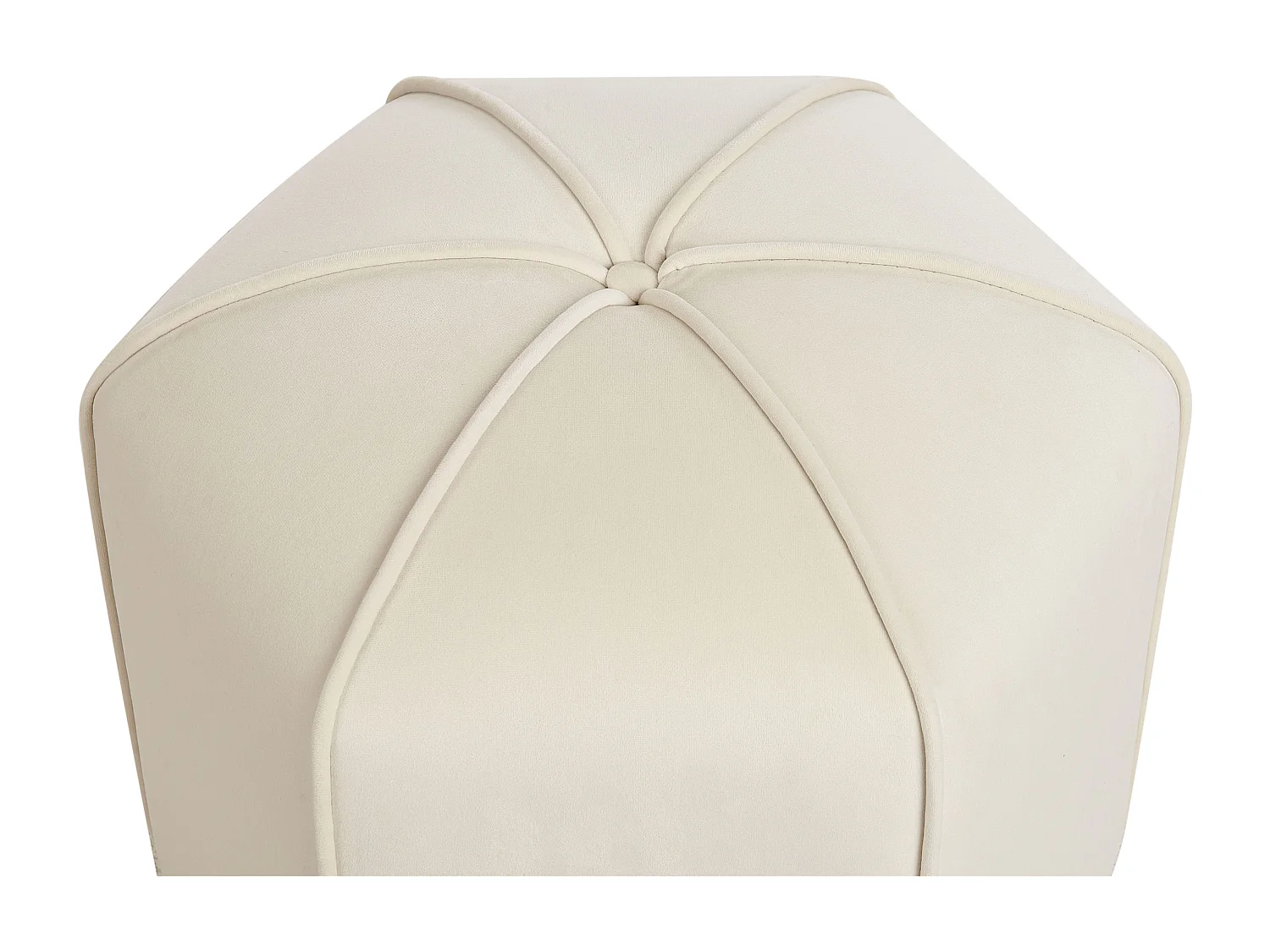 Poef WISHEK Fluweel Lichtbeige 45 cm 45 cm 42 cm