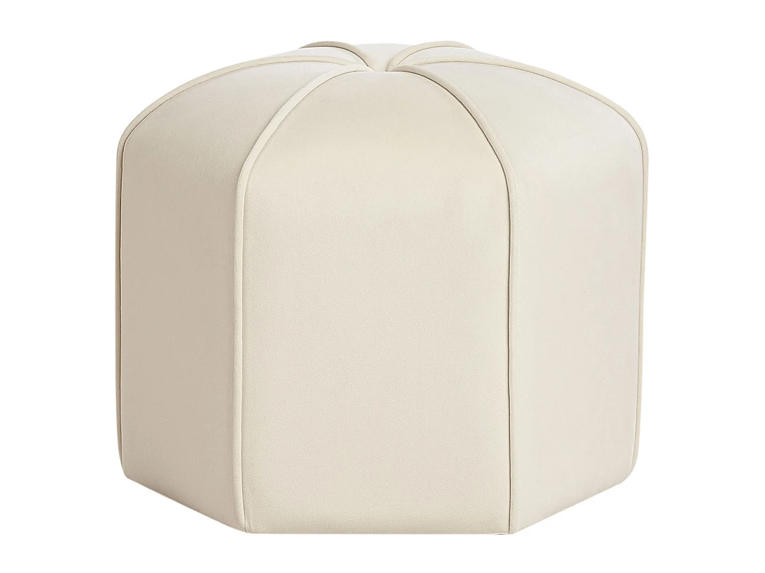 Pouf WISHEK Velours Beige clair 45 cm 45 cm 42 cm