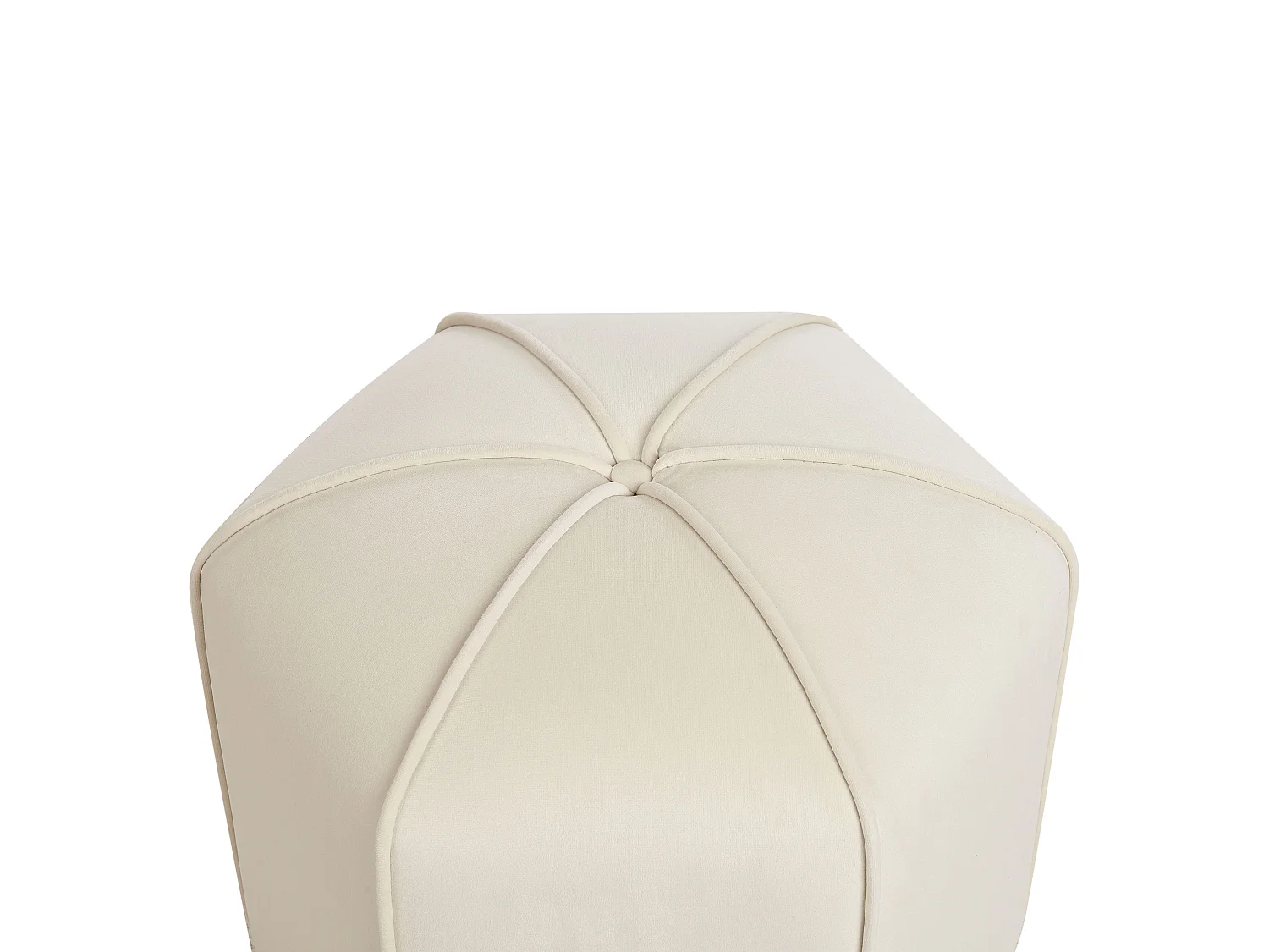 Pouf WISHEK Velours Beige clair 45 cm 45 cm 42 cm